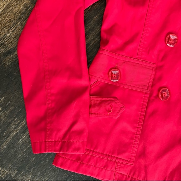 MaxMara Women’s Red Hooded Jacket Coat Plaid Lining size Medium Outerwear - Picture 8 of 9